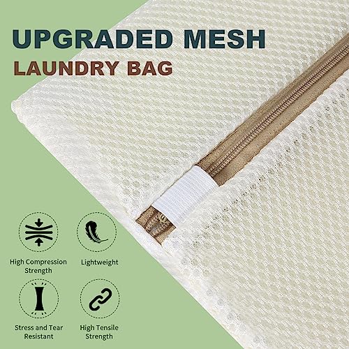 Foyernuage Mesh Laundry Bags For Delicates With Auto Lock Zipper, 3 Dimensional Laundry Bag, 12''X16''Mesh Bag For Bra, Blouse, Hosiery, Underwear, Baby Clothes, Delicates Bag For Washing Machine #TOP4