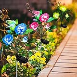 ✿ Benutzerfreundlich und wasserdicht: Stellen Sie die dekorativen Solar-Gartenleuchten auf den Boden und lassen Sie den Schalter 