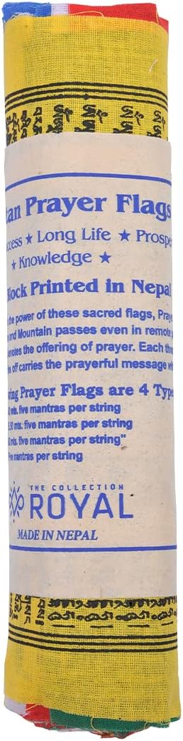 Tibetan Prayer Flags Outdoor, Zen Colorful Buddhist Banner, Chakras Sacred Geometry Flag, Made in Nepal Wind Horse, Traditional Mantras