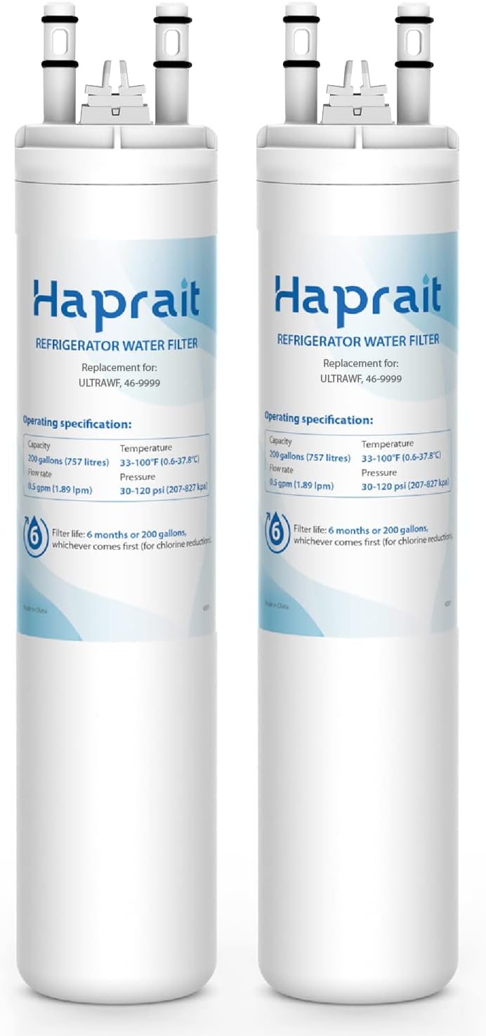 Haprait HP005 Replacement for Frigidaire ULTRAWF, Pure Source Ultra, Kenmore 9999, 469999, 46-9999, A0094E28261 Water and Ice, Height 11 inches, 2 Count