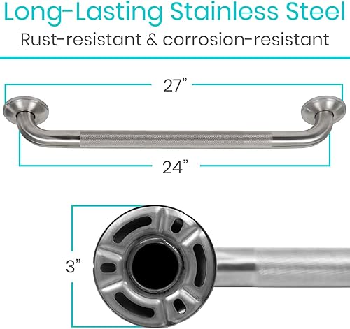 Miniatura 3 de Vive Barra de agarre para bañeras y duchas (texturizada)  Barandilla de seguridad para baño para personas mayores para personas mayores  Asa de