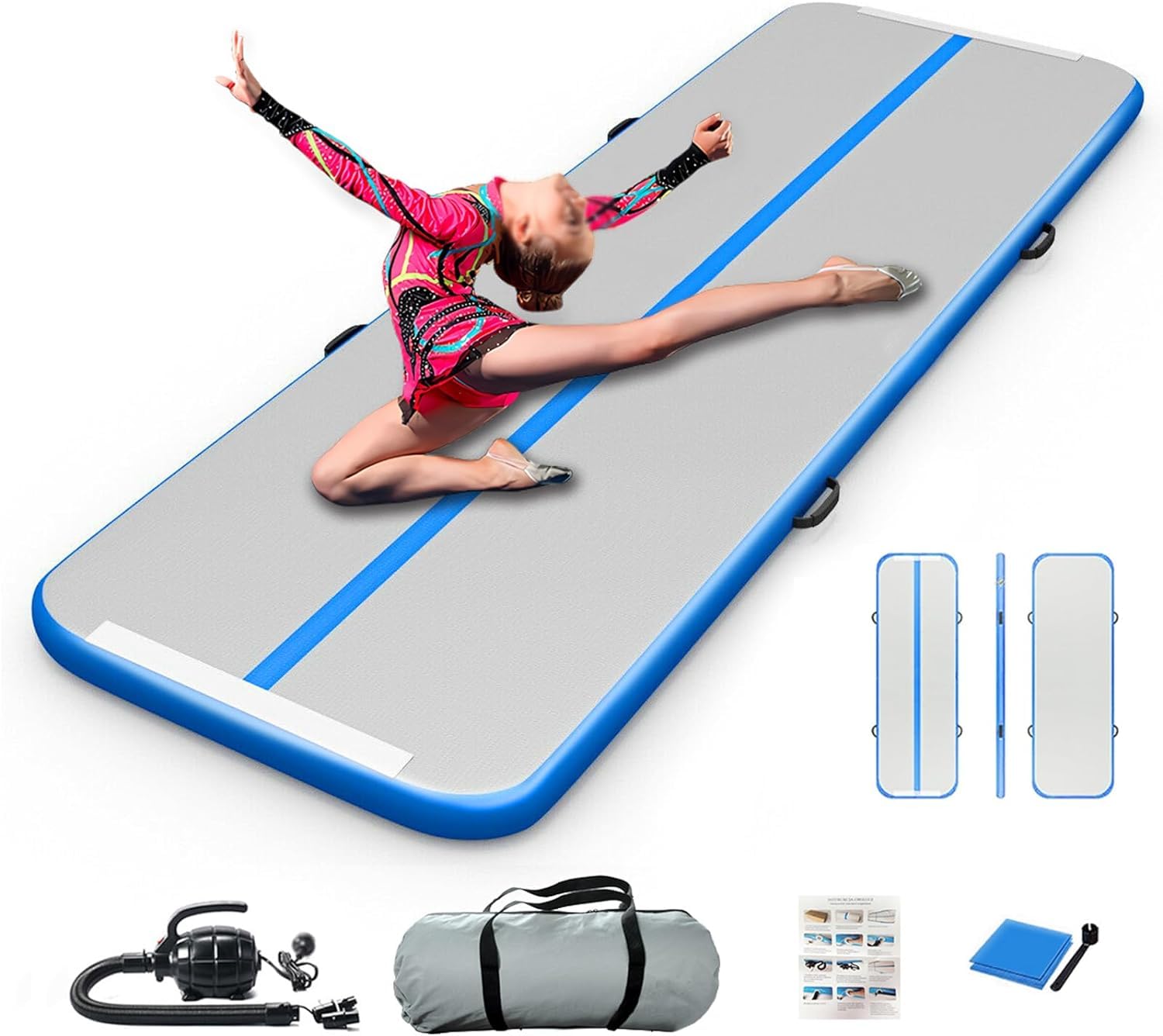 Air Tumbling Mat,10ft Inflatable Gymnastics Mat 4 Inches Thick Tumbling Mat For Gymnastics Training/Home Use/Cheerleading/Yoga/Water