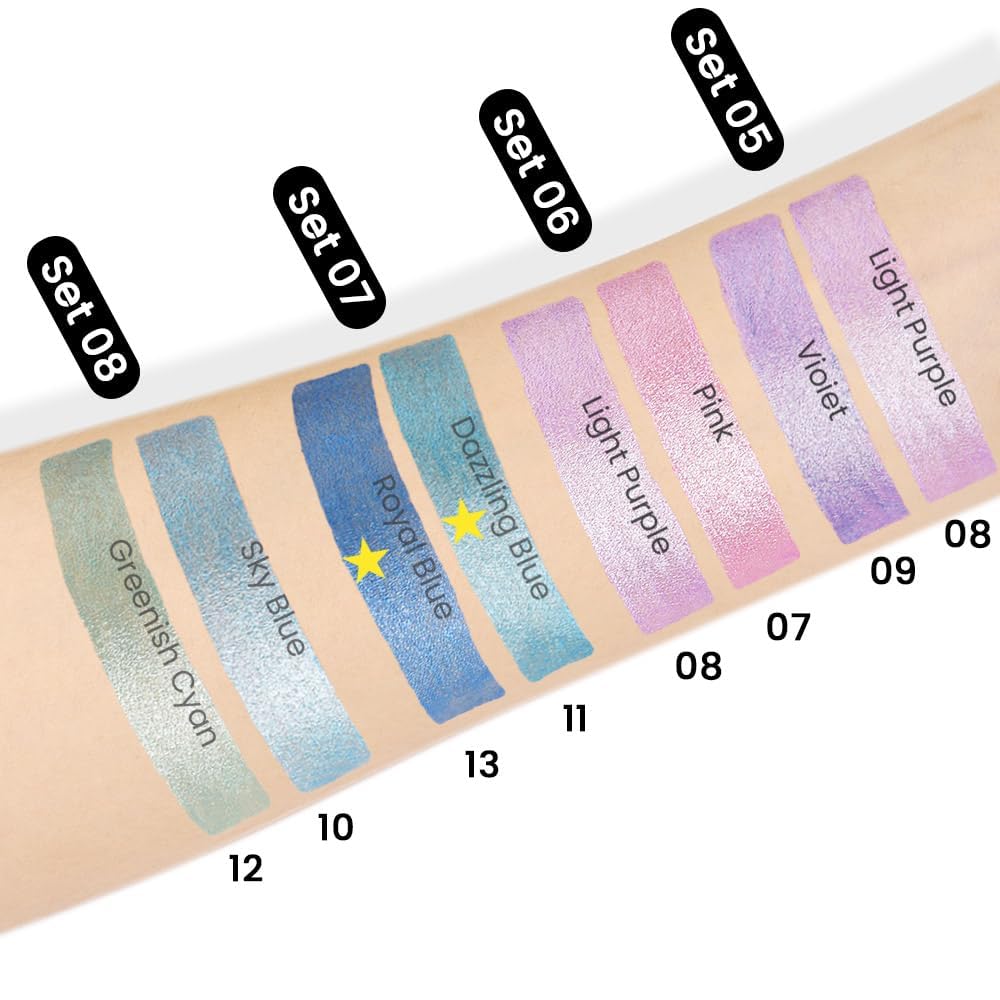 evpct 2Pcs Creme Lidschatten Stifte Set für Augen Schimmer Augen Buntstift Schattenaufheller Stick Bleistift Bulk (11# Schillerndes Blau & 13# Königsblau, 2er-Pack)
