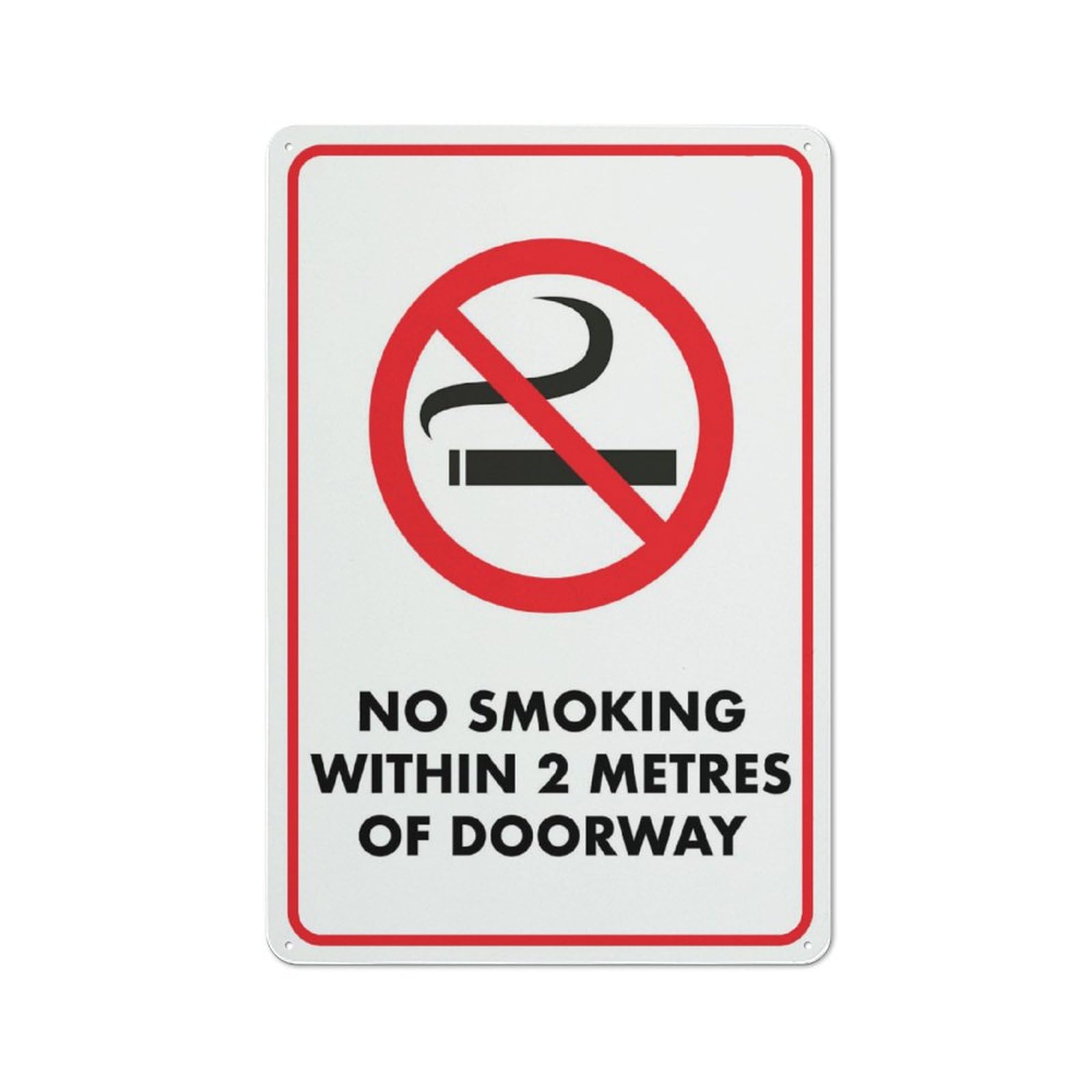 No Smoking Within 2 Metres Of Doorway Sign, 8x12 Inch UV-Printed Aluminum Outdoor Sign, Weatherproof Security Sign for Home or Business