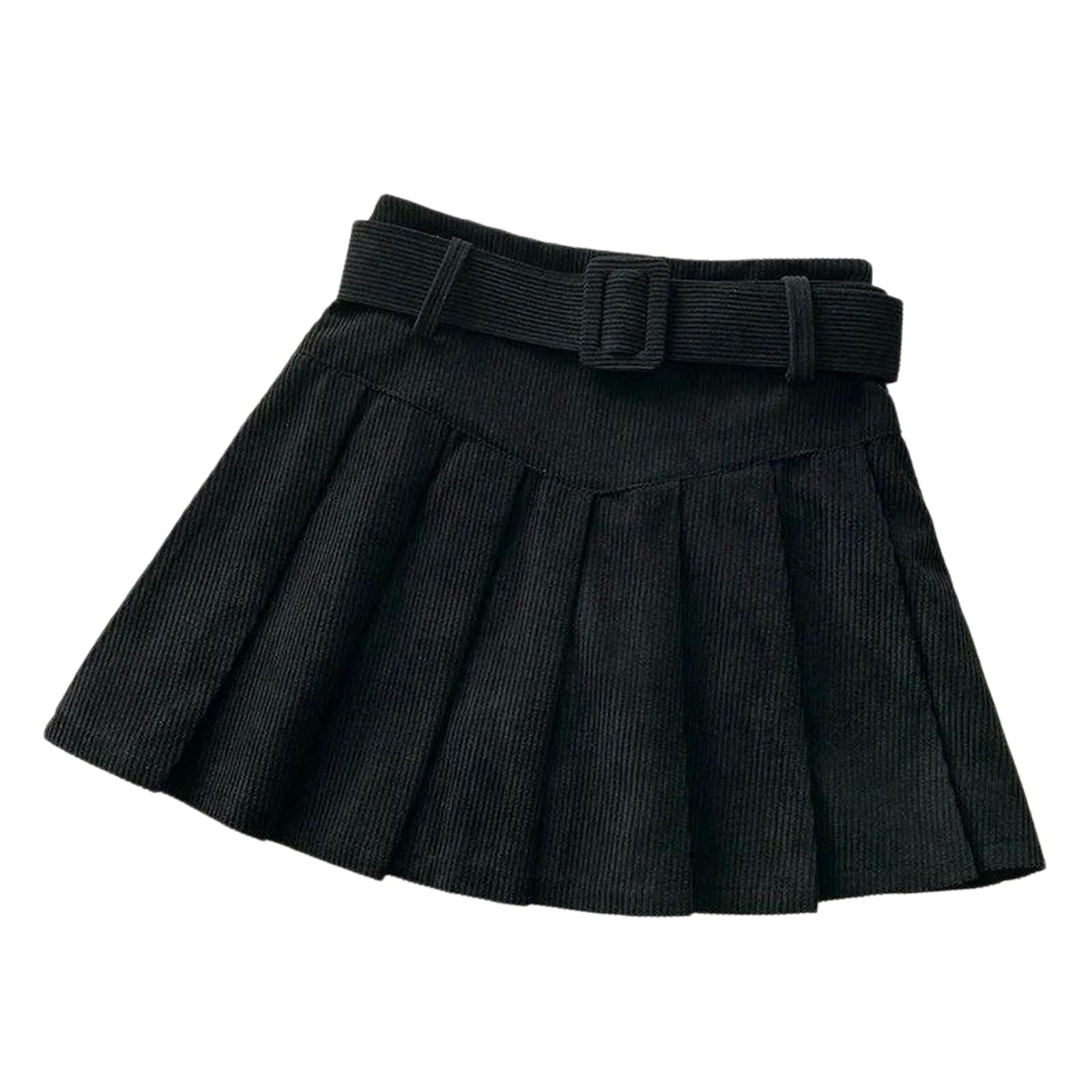 Falda Plisada,Minifalda Escolar De Mujer con Cinturón