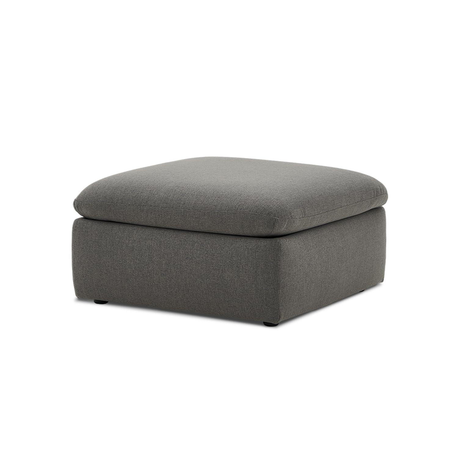 mopio Ottoman Module with Fully Removable Washable Covers, Large Storage Footrest and Seat Cube for Modular Sectional Sofa Couch, Modern Contemporary Module Piece, Grey Fabric