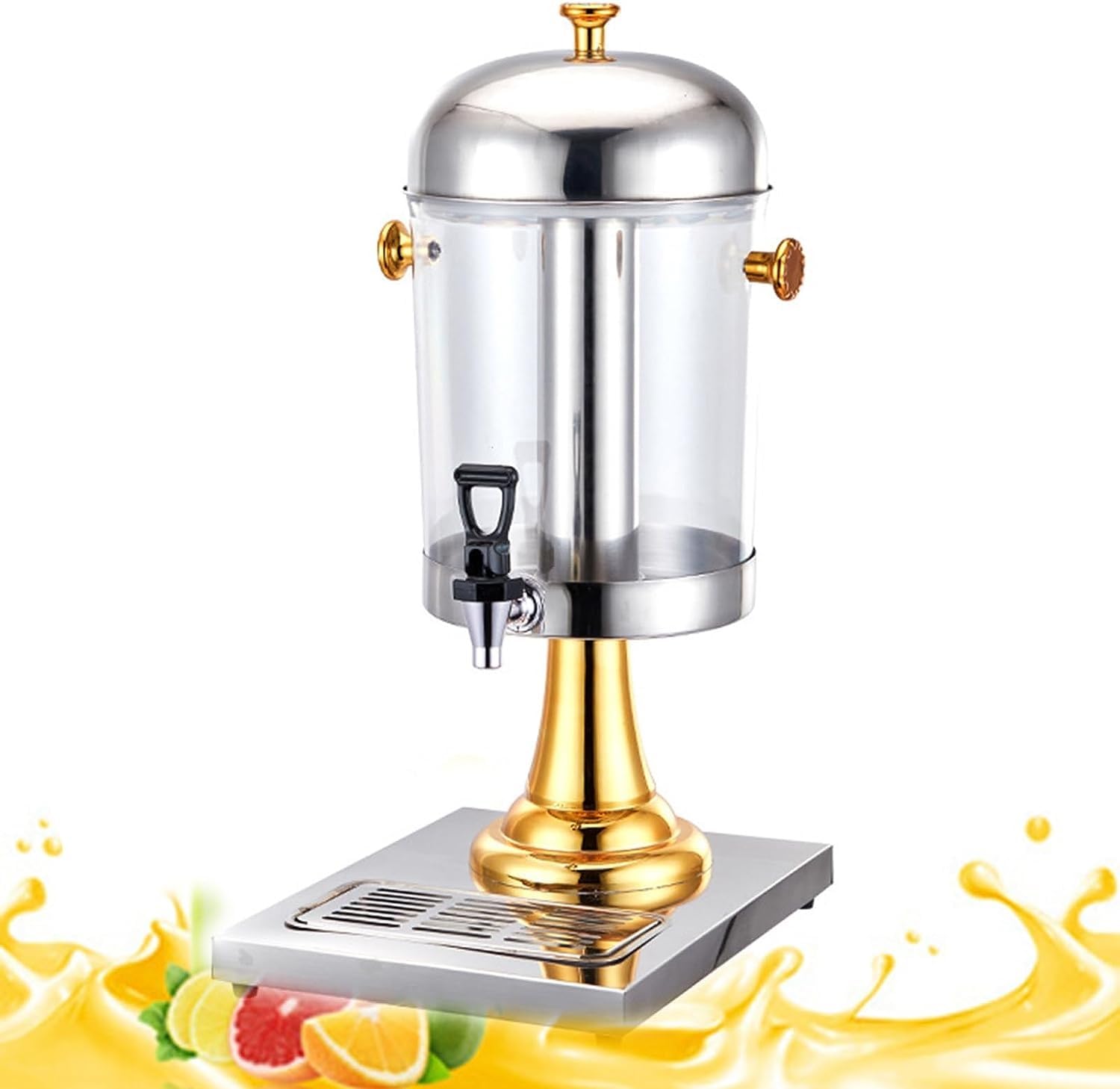 ASerZenith Drink Dispenser With Tap, Commercial 8/16/24L Stainless Steel Beverage Dispensers, Cold Hot Juice Dispenser, For Parties, Weddings, Buffet(Gold-8L)