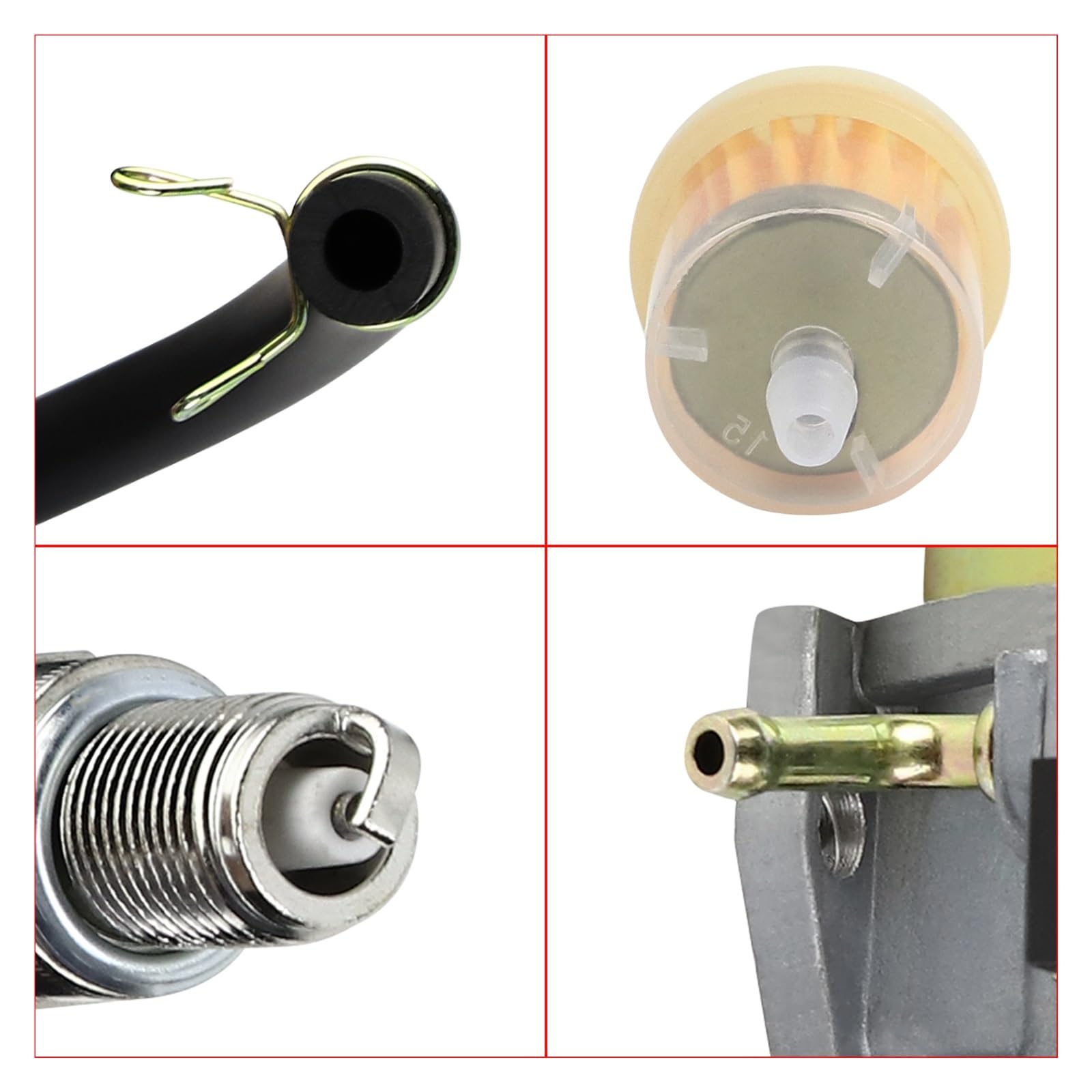 Herramientas de jardín Kit de Juntas de bujía, Filtro de Combustible y línea de Combustible for carburador, Compatible con Motor de cortacésped V40 Choice GXV160.