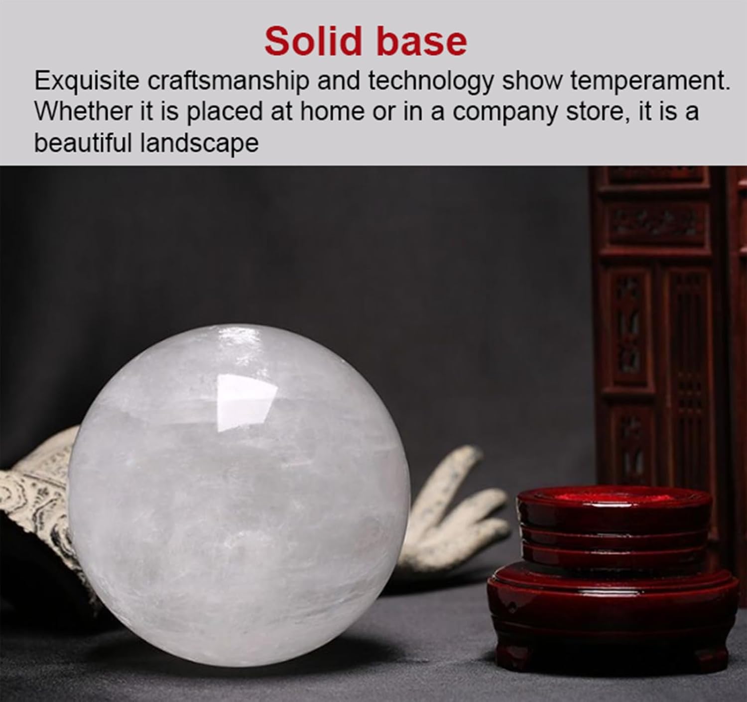 White Calcite Crystal Ball Decor Sphere for Quartz with Stand Real for and Divination,8cm/3.14in