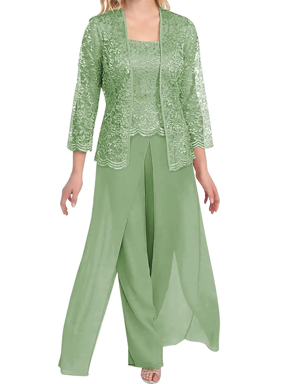 Mother of The Bride Pant Suits Lace Evening Formal Dresses for Wedding Guest Groom Outfit Sets with Jacket