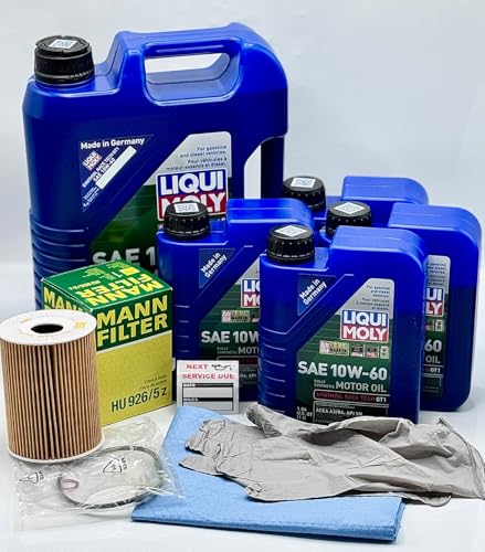 Oil Change Kit w/MANN HU926/5z Oil Filter + 10W-60 Compatible OE Part #: 11427837997