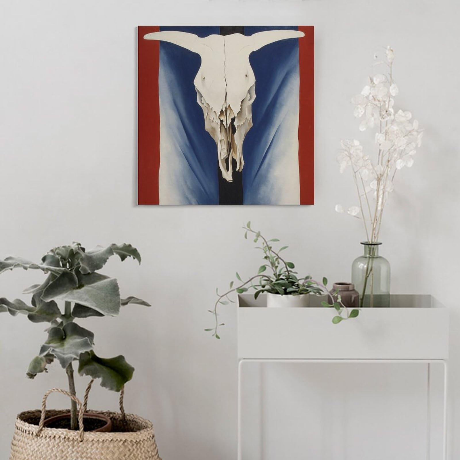 Amazon.co.jp: ジョージア・オキーフ 赤、白、青の3色の牛の頭蓋骨