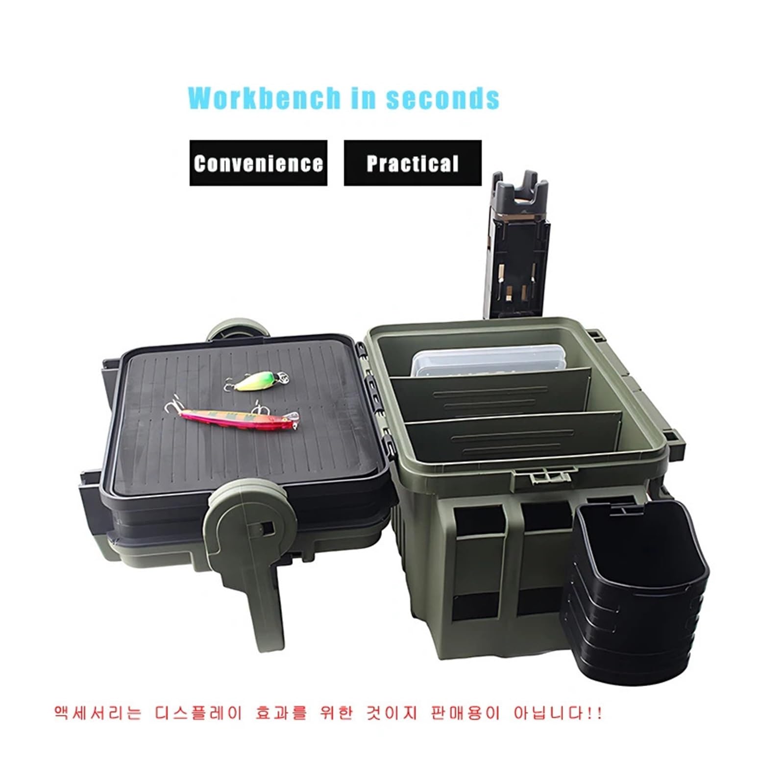 Grande Scatola da Pesca, Organizer Multifunzione, Contenitore for Esche Vive, Scatola portaoggetti Ispessita, Scatola for Attrezzi da Pesca per ami, Esche