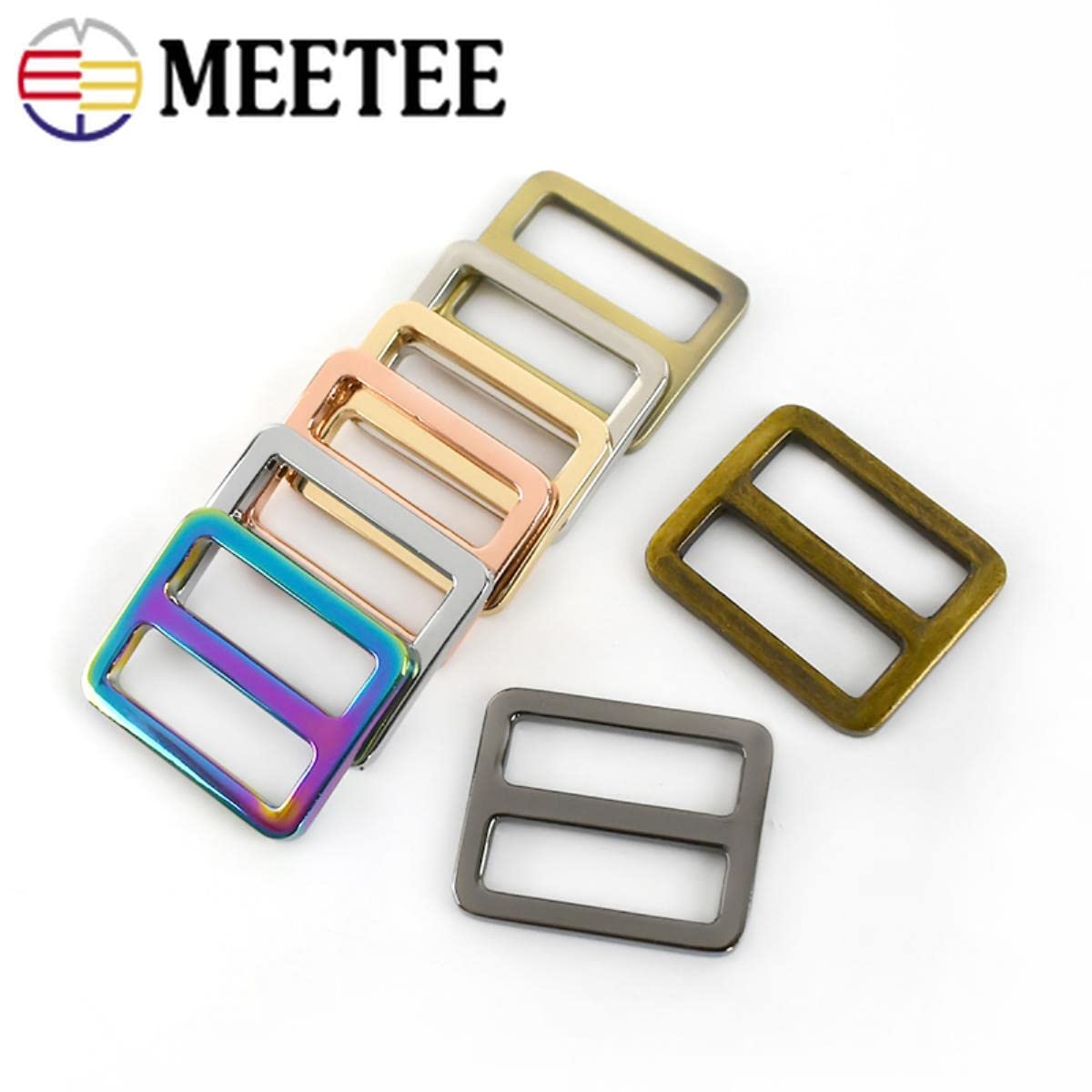 HOTIPS 30 Stück 20/25/32/38/50 mm Metall-Handtaschengurt-Einsteller Schnallen Gurtband Rucksack Hakenverschlüsse DIY Hardware Zubehör-32 mm, farbig