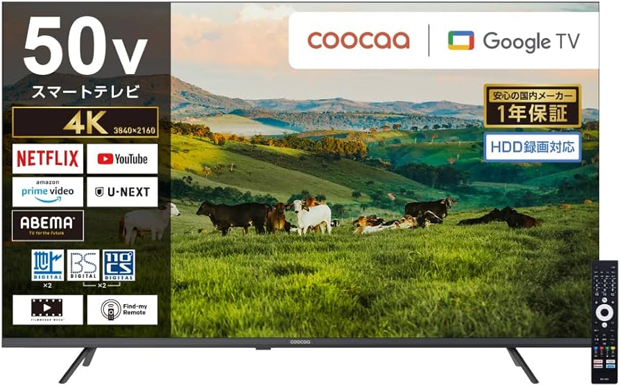 Amazon | coocaa（クーカ） スマートテレビ 4K 液晶 Google TV HDR10
