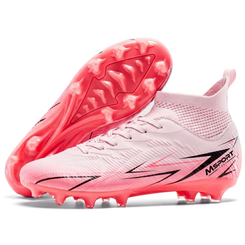 Botas de Fútbol Niño/Junior con Tacos – Antideslizantes, Ligeras y Cómodas, Transpirables, para Césped Natural y Artificial, Entrenamiento y Partido