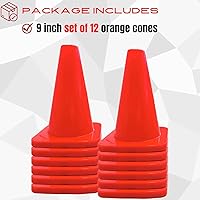 Vista 3 de Heavy Duty Agility Training Cones (2 in, 6 in, 9 in, 12 in, 18 in, 28 in) for Sports and Kids Coaching, Multipurpose Field Marker Cones, Soccer