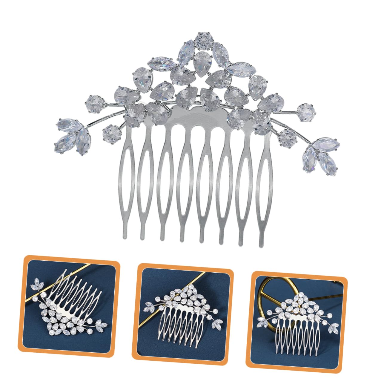 FRCOLOR 3pcs Bridal Rhinestone Hair Comb Headpiece for Weddings Elegant Lightweight and Comfortable for Parties Dances and Photography