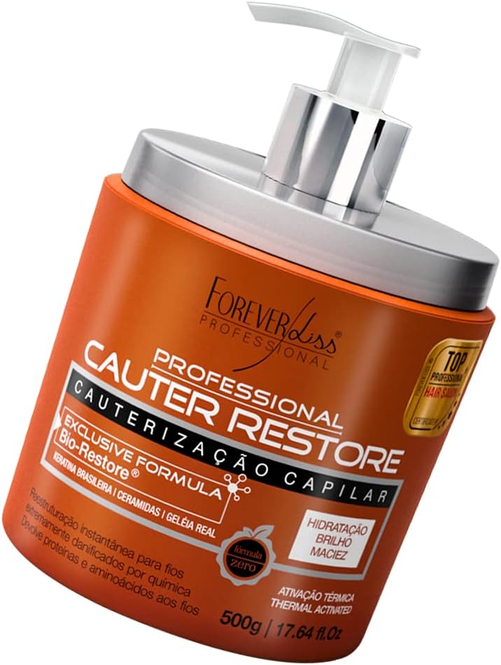 Forever Liss Cauter Restore Formaldehyde - Free Cauterization - Instantaneous Restructuring for Hair Extremely Damaged- 500g/17, 63fl.oz
