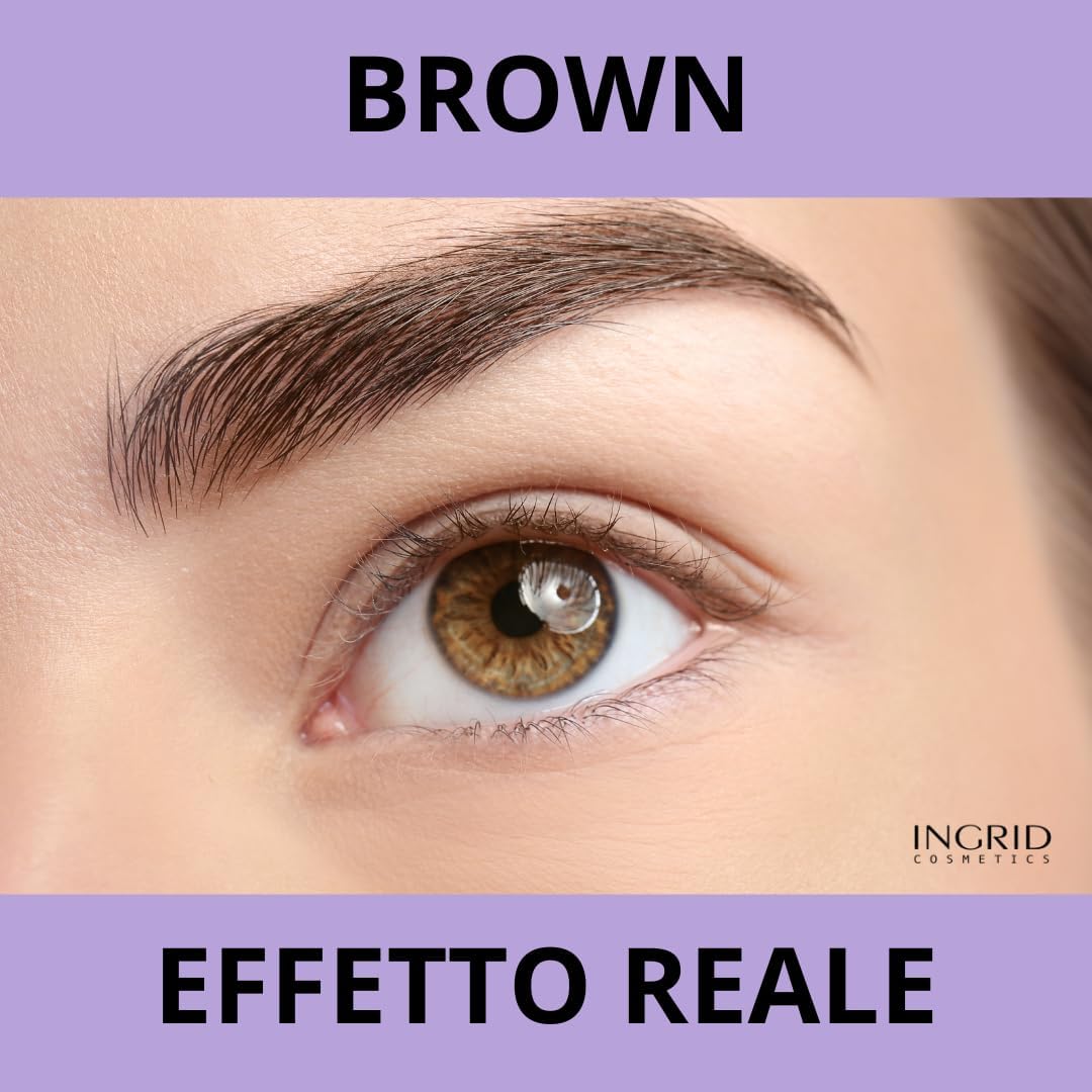 Kit di Colorazione Semipermanente per Sopracciglia, Tinta per Sopracciglia Risultato Naturale, Crema Henna Formula Vegan Dura Fino a 4 Settimane (CASTANO)