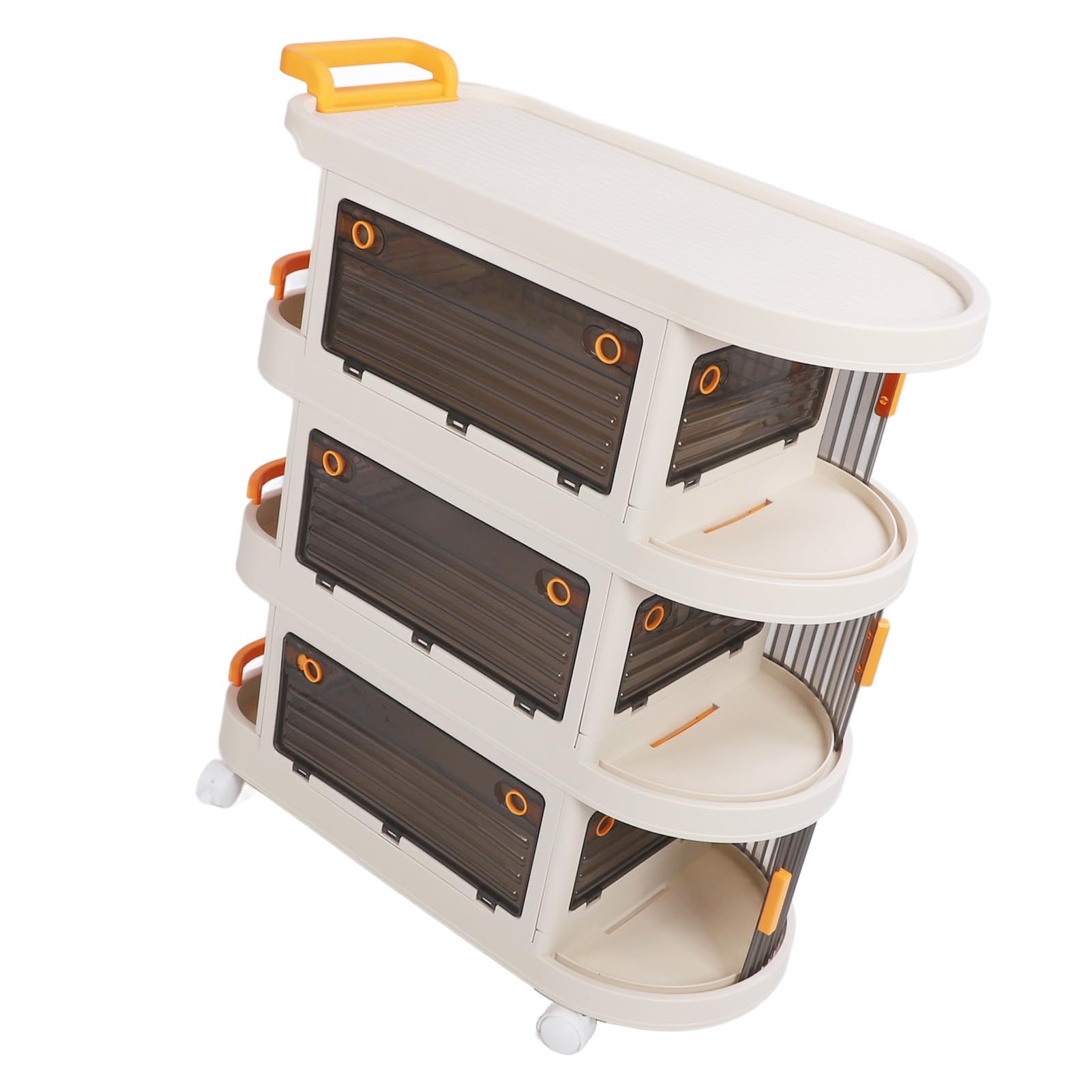 Rengue Carrito Utilitario con Ruedas, Organizador con Asa, Material PP, Panel Transparente con Ruedas, para Carrito Utilitario con para Cocina y Baño, Almacenamiento de Varios Niveles para el Hogar