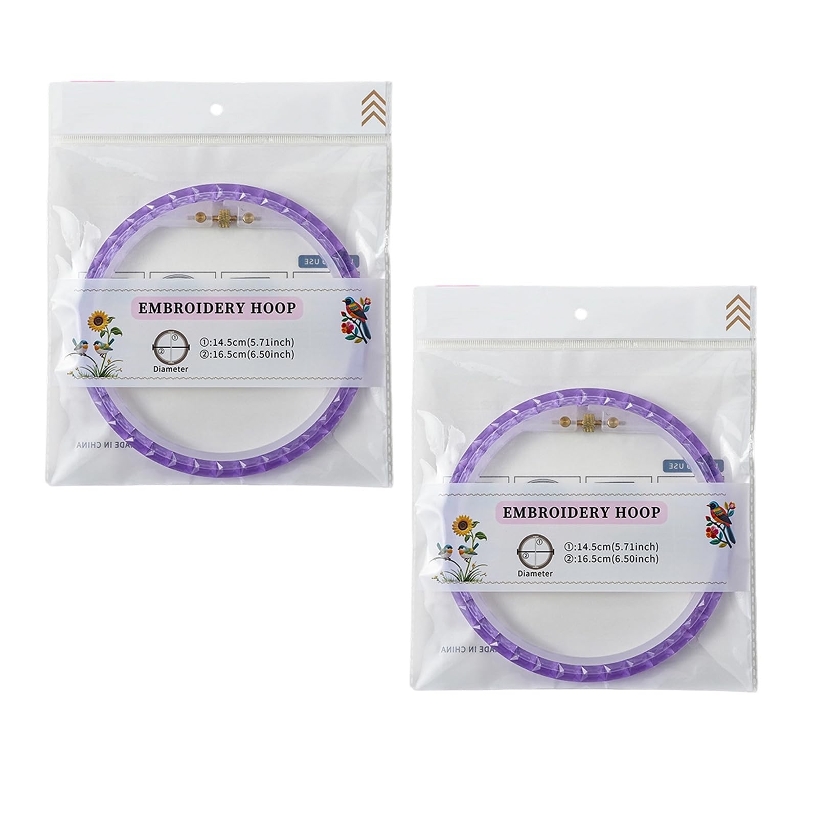 2Pcs Professional Embroidery Frame Circular Embroidery Hoop for Beads Painting Needlework Sewing Project Stone Painting Frame