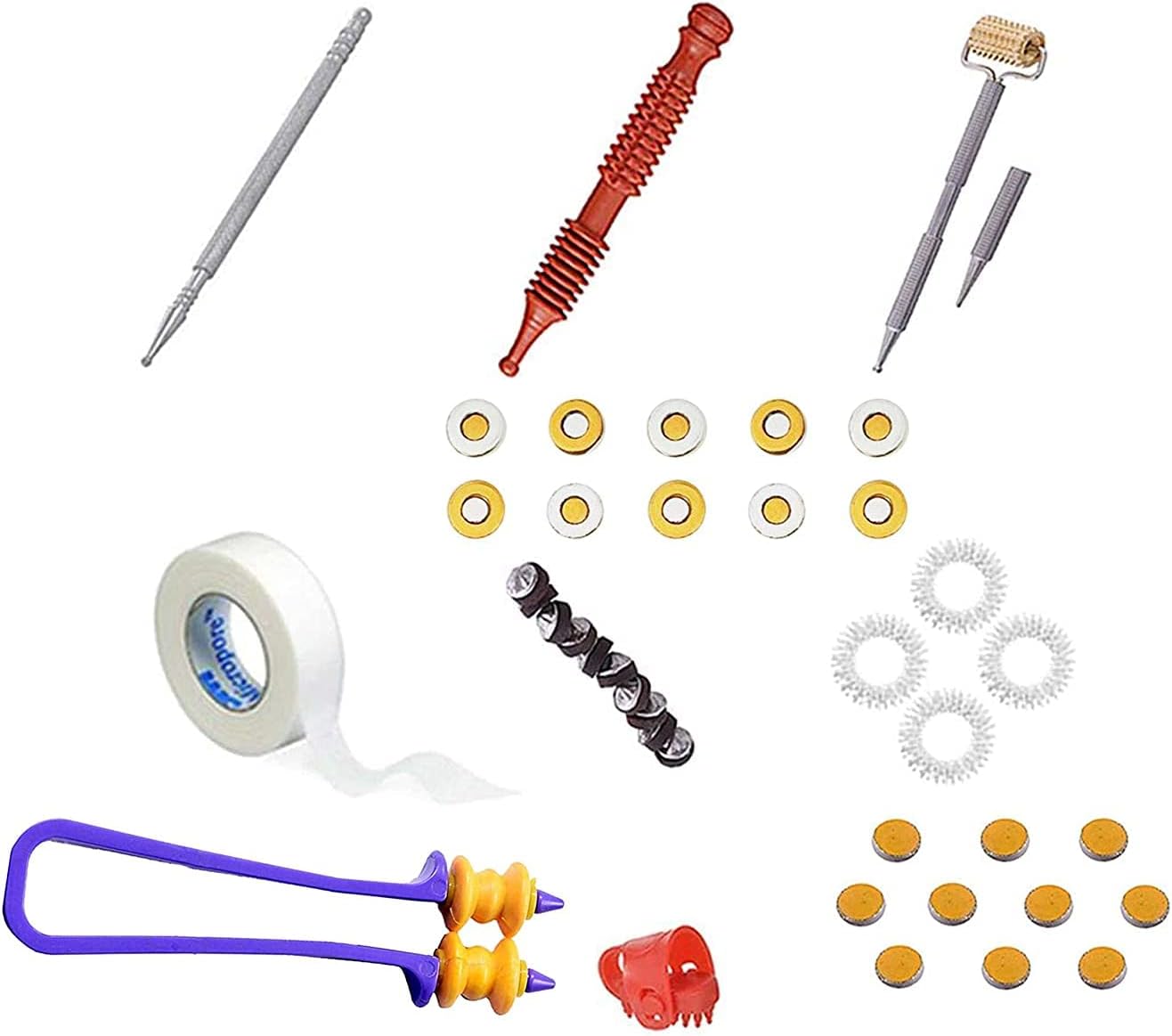 ACi Acupressure Massager & Sujok Therapy Tools Combo Kit For Stress and Pain Relief with Star Magnets byol magnet chakra Magnet finger Massager thumb pad, Multicolour