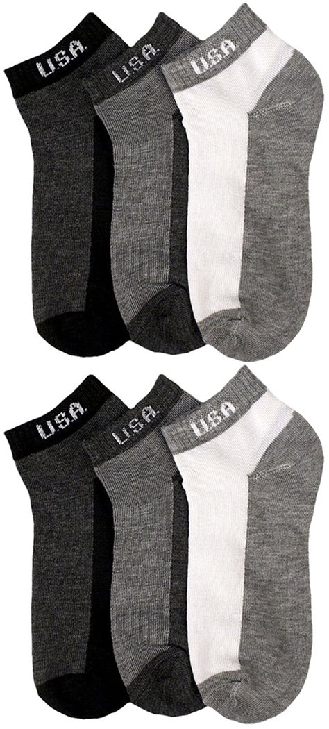 ToBeInStyle Pack of 6 Printed &amp; Solid Low Cut Ankle Socks - Kid’s &amp; Adults