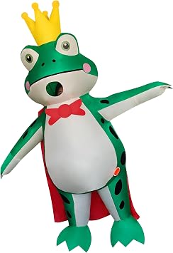 Frog Prince Inflatable Costume Air Blow-up Suit Cosplay Costume for Adult/Halloween, Christmas, Easter, Birthday Frog Prince