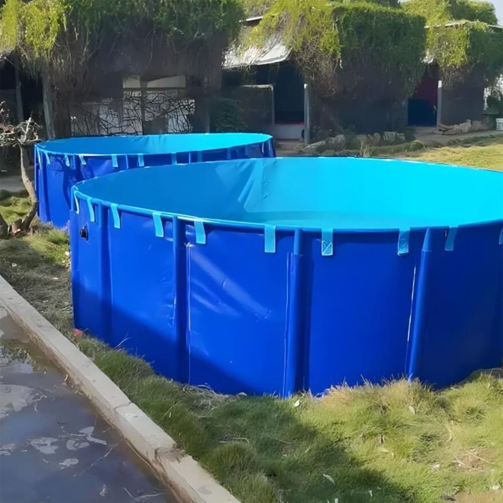 Estanque Elevado Redondo para Exteriores con Estructura Duradera De PVC para La Cría De Peces y Riego De Jardines Koi, Respetuoso con El Medio Ambiente.,150cm*80cm