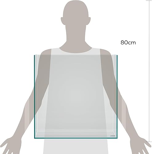 Miniatura 186 de LANDEN Tanque de acuario de hierro bajo sin borde de 25C de 3.7 galones, 9.84 x 9.84 x 9.84 pulgadas de alto, 0.197 in de grosor con alfombrilla