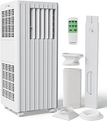 Garvee 8000 BTU Portable Air Conditioner, 3-in-1 Cooling, Dehumidifying & Fan for Rooms Up to 350 Sq. Ft | Quiet Sleep Mode | Energy-Saving 24-Hr Timer | AC Unit w/Remote & Full Window Kit, White