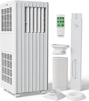 Garvee 8000 BTU Portable Air Conditioner, 3-in-1 Cooling, Dehumidifying & Fan for Rooms Up to 350 Sq. Ft | Quiet Sleep Mode | Energy-Saving 24-Hr Timer | AC Unit w/Remote & Full Window Kit, White