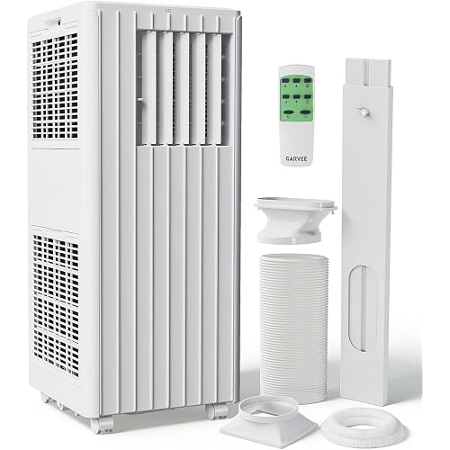 Garvee 8000 BTU Portable Air Conditioner, 3-in-1 Cooling, Dehumidifying & Fan for Rooms Up to 350 Sq. Ft | Quiet Sleep Mode | Energy-Saving 24-Hr Timer | AC Unit w/Remote & Full Window Kit, White