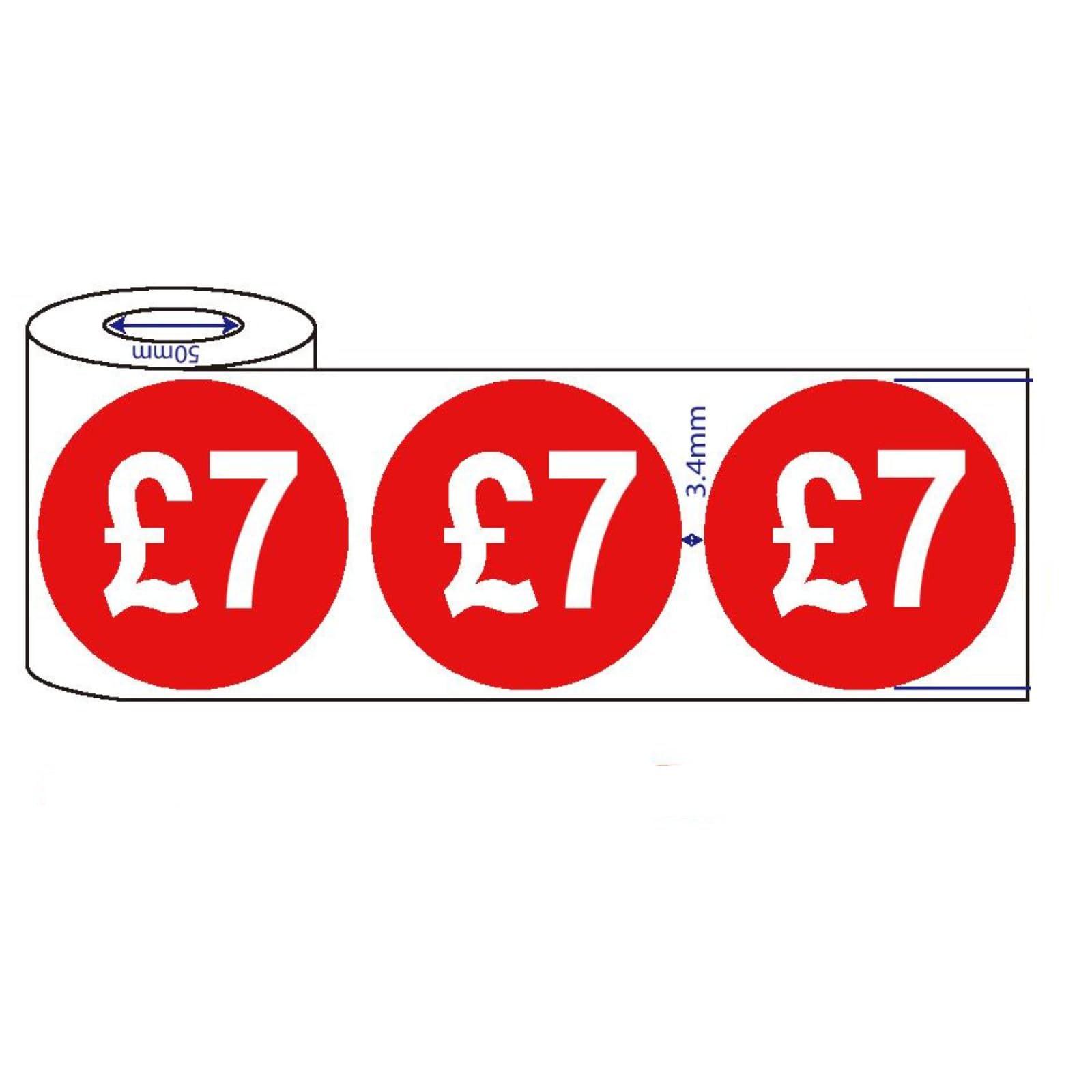 500x 45mm £1-£10 Red Self Adhesive Price Stickers (£7)