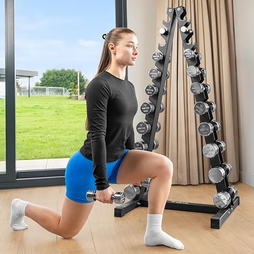 METIS Studio Chrome Dumbbells | Premium Quality Gym Weights for Home & Commercial Use - 1kg-10kg [Sold In Pairs] (1kg) - Image 2