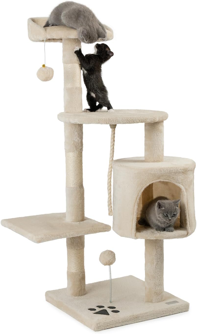 ABAKUHAUS Gattino Tenda a Pannello Set di 2, Gatti con Yarn Balls