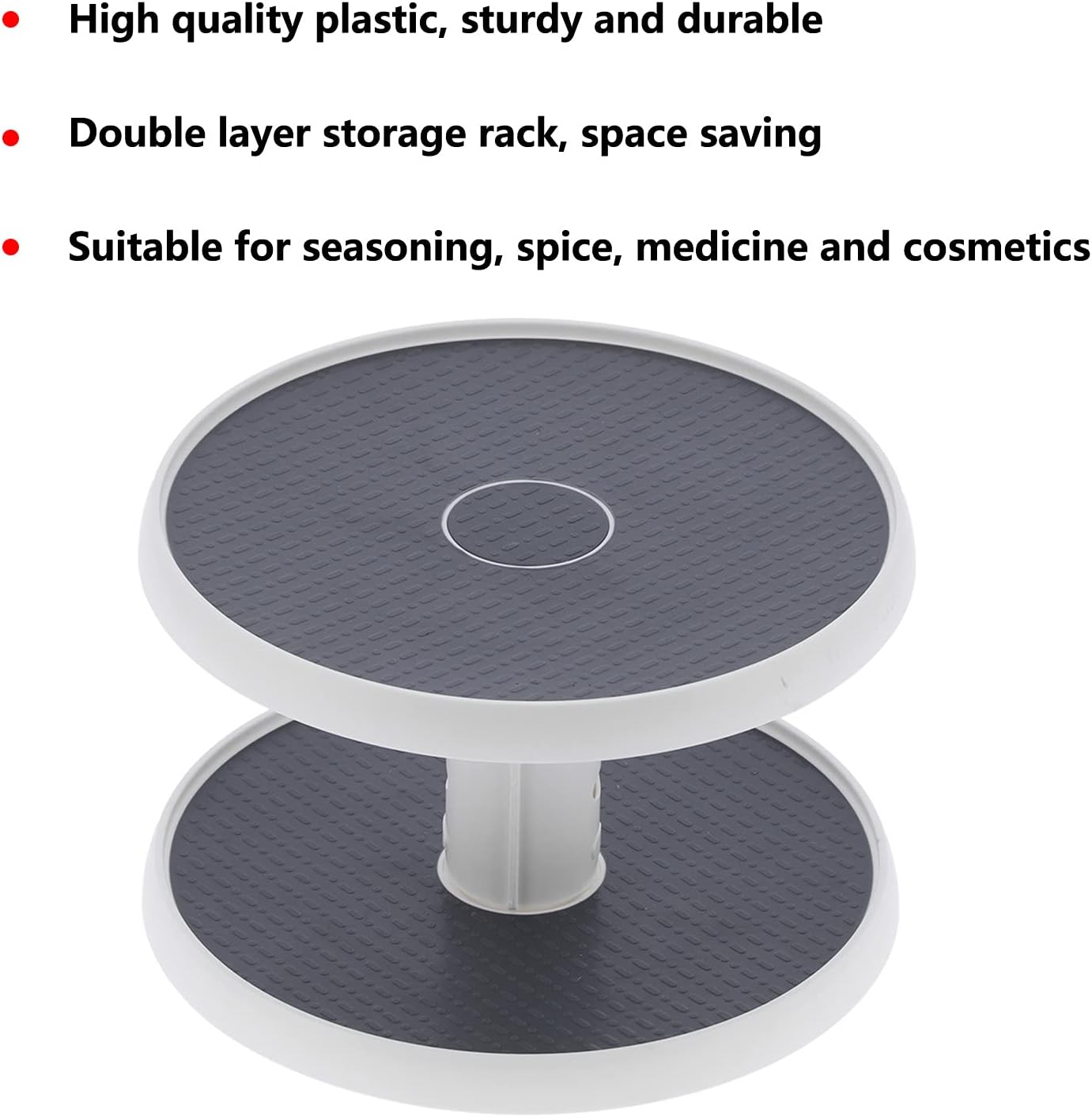 Fdit 2 Tier Rack, Kitchen Organizer, Adjustable Height Turntable, Suitable for Cabinets, Pantry, Bathroom, Refrigerator, Bedroom, Dressing Table