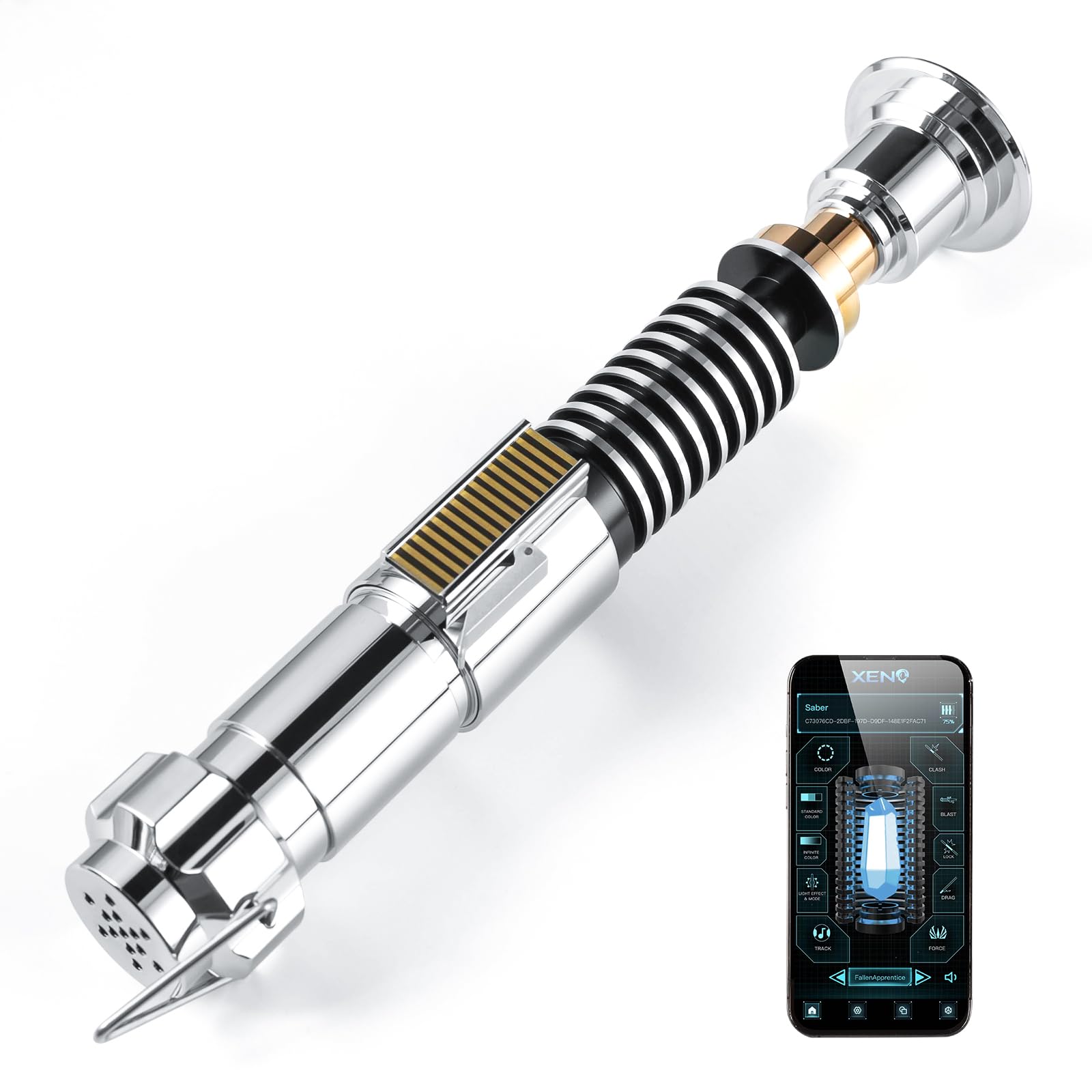 ELESKOCO Smooth Swing Luke V3.0 Spada Laser APP Controllo - 16 Colori E Suoni, Elsa In Metallo Per Adulti - 2