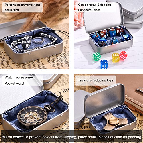 Image of Hotop 40 Pack Metal Rectangular Empty Hinged Tins 3.75 x 2.45 x 0.8 Inch Box Containers with Lids Mini Portable Box Small Storage Kit, Home Organizer (Silver)