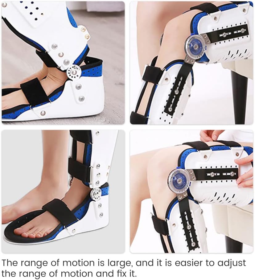 Knee Joint Fixed Brace Full Leg Brace Adjustable Knee Support Immobilizer Breathable Thigh Knee Ankle Foot Supports Orthosis Soft and Breathable Helps to Improve Balance Leg Stre,Right,M