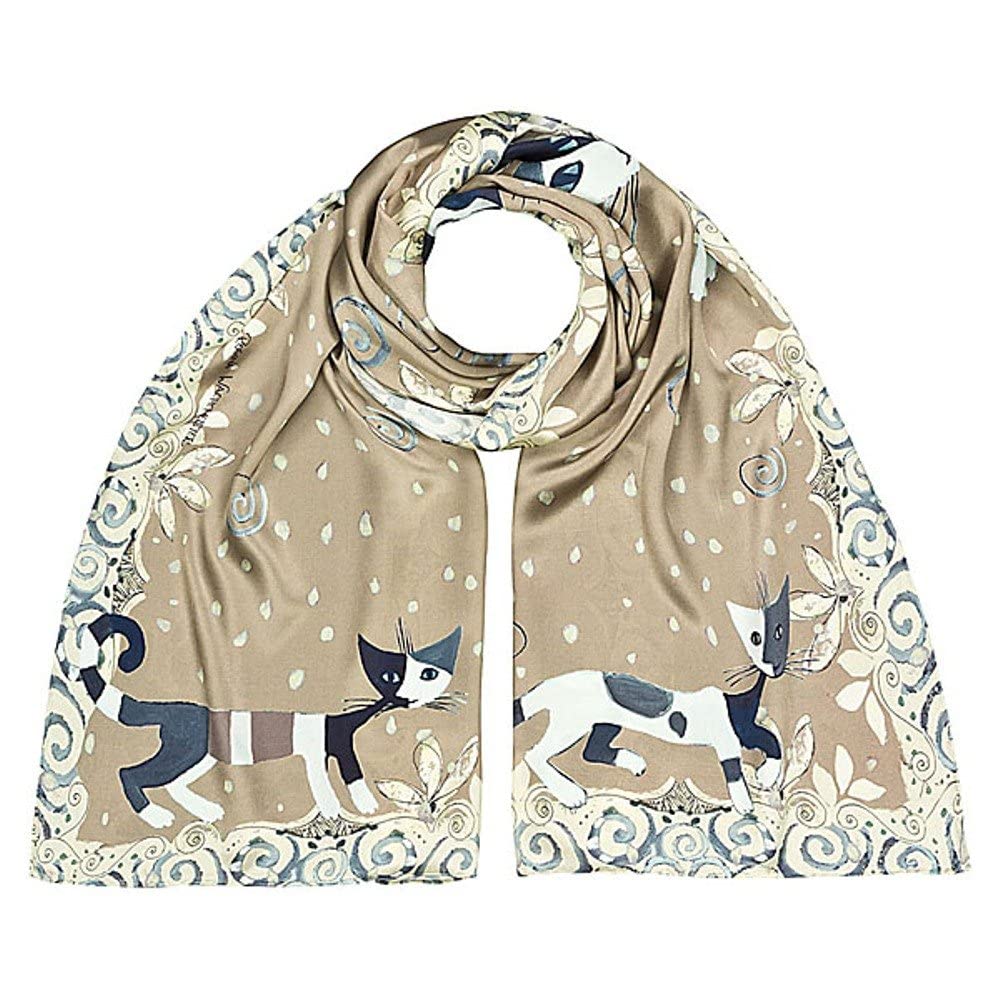VON LILIENFELD Long Scarf Cat Silk Satin Women Rosina Wachtmeister Brunello Lightweight Precious Processing