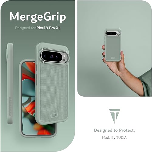 Vista 222 de TUDIA MergeGrip - Funda para Google Pixel 7a 2023, [probada en caídas de grado militar] borde elevado para protección de pantalla y cámara, doble