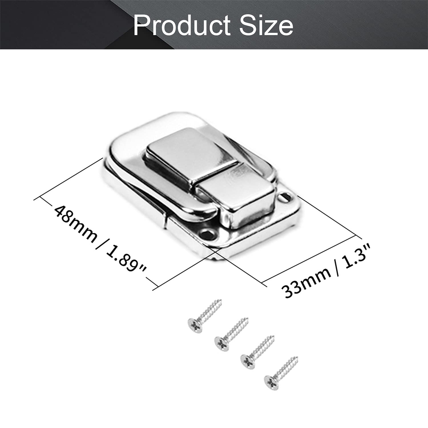 Toggle Catch Lock – 4PCS Silver Hasp Clasps For Suitcase, Chest, Or Trunk (1.89 X 1.26 Inch) - View #10