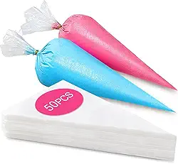 Sacos de confeitar descartáveis de 45,7 cm - 50 sacos de confeitaria anti-explosão - Sacos de confeitar para cobertura - Ideal para decoração de bolos e biscoitos