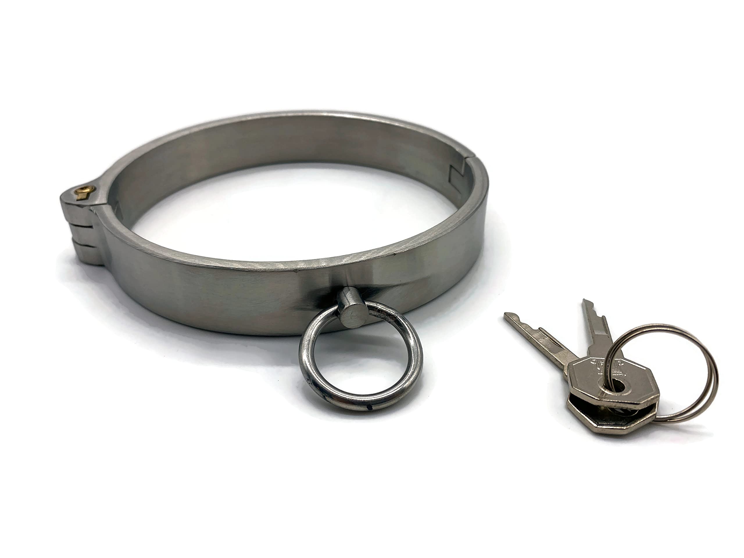 eXODA Collar SM para señoras de acero inoxidable con junta tórica bloqueable para su esclavo sexual