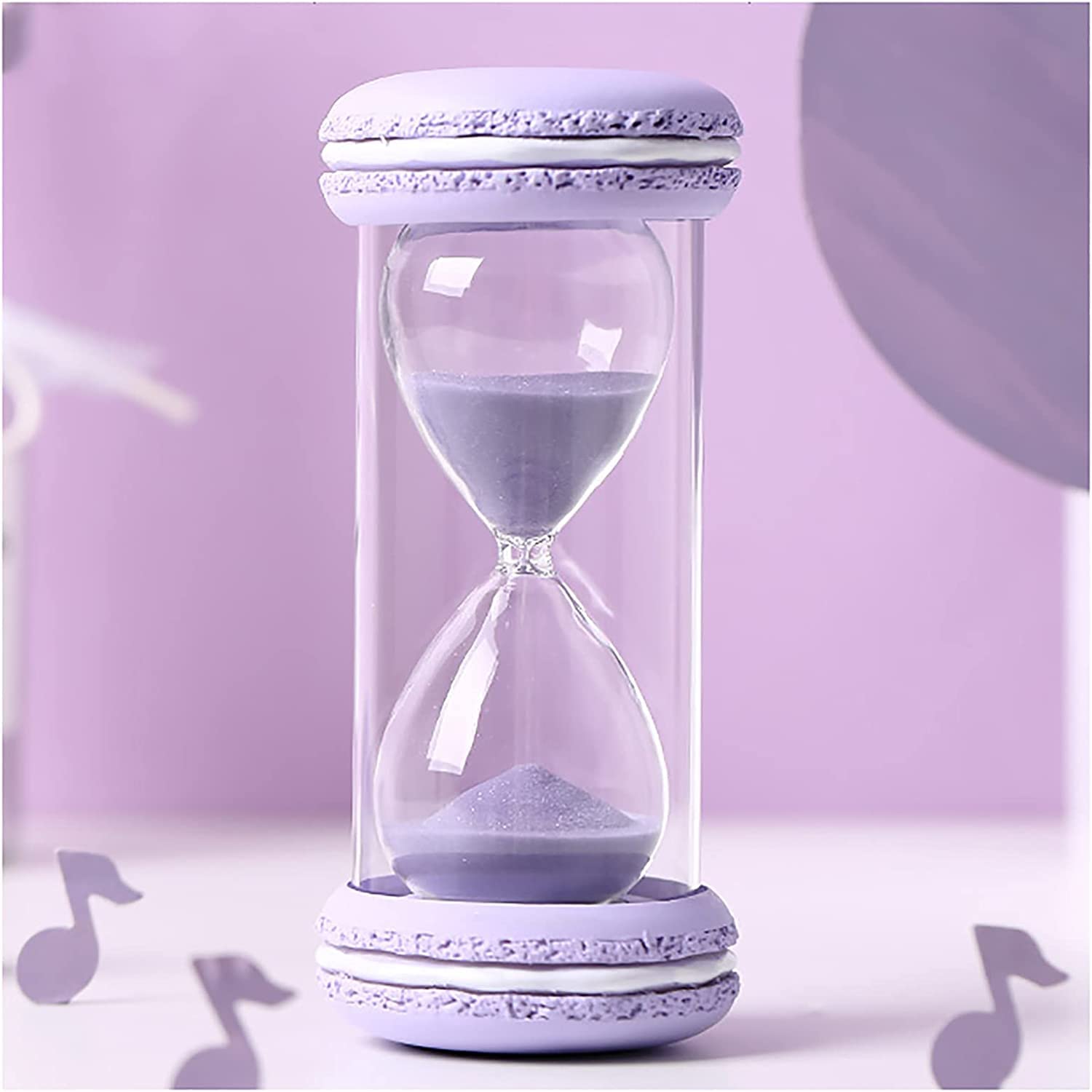 timer， Sandglass Timer,15/30 Minutes Glass Hourglass Shower Christmas Birthday Gift(Purple,30 minutes)