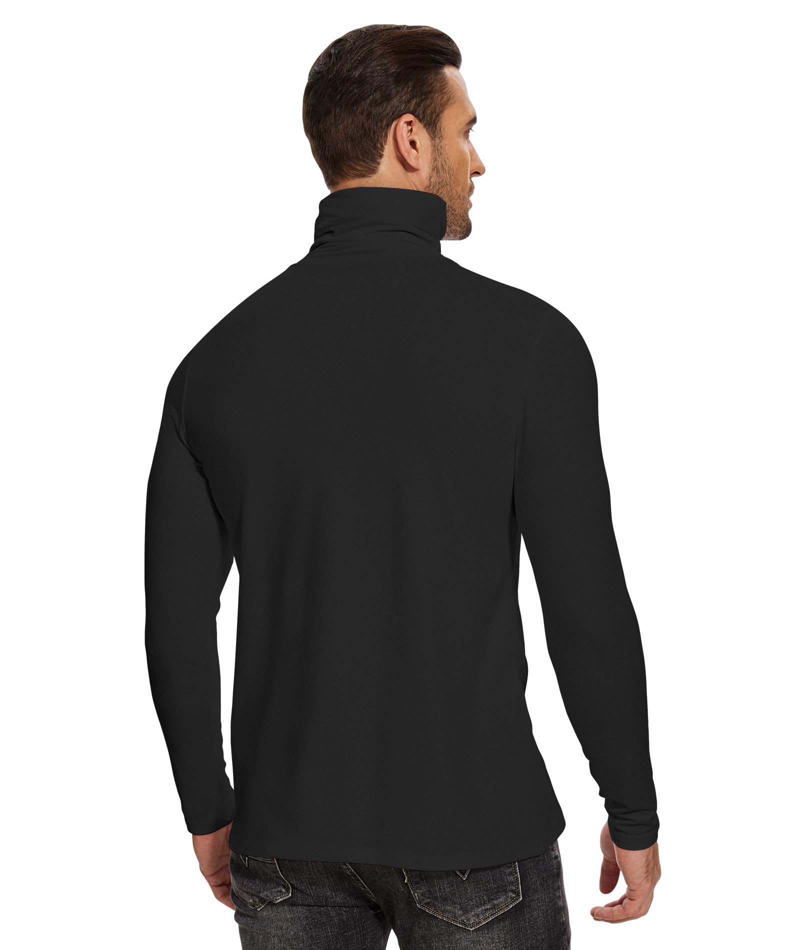 SIHOHAN Herren Rollkragenshirt Basic Rollkragenpullover - Slim fit Langarmshirt Innenfleece Thermounterwäsche Oberteil Langarm Herren Rollkragen Pullover Longsleeve