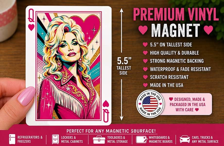 Dolly Memorial Tribute Magnet 5.5" Remembrance Fan Gift Country Music Legend Sticker Keepsake 1946 Music Lover Premium Vinyl Nashville Music Sticker Guitar Memorabilia Signed Record CCM115 image 5
