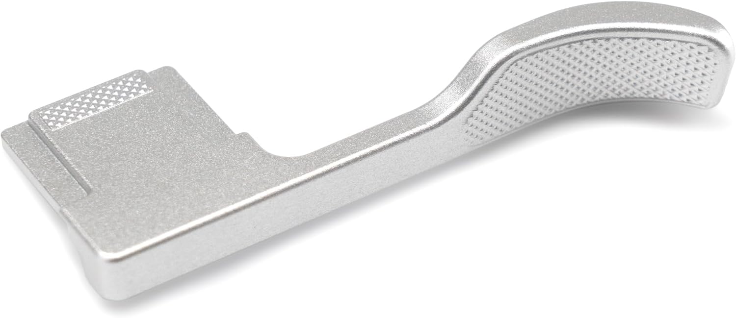 Metal Thumb Up Grip for Sony A7C2 A7CR Alpha 7C2R 7C2 Camera, Hot Shoe Thumb Rest Support Grip ，Exclusive Vintage Anti-Slip Pattern, Enhance The camera's Grip Feel (Silver)
